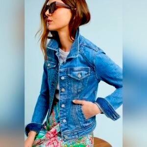Pilcro and the Letterpress Cropped Jean Jacket